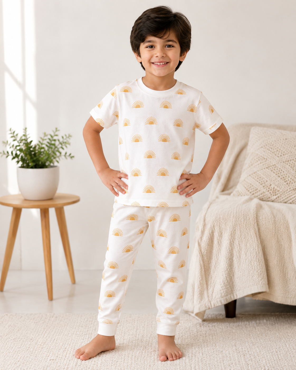 Sunshine Pajamas in a Cozy Room 2 pcs set short sleeves + short