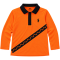 Cuzy Club orange kids long sleeve polo shirt in jersey fabric