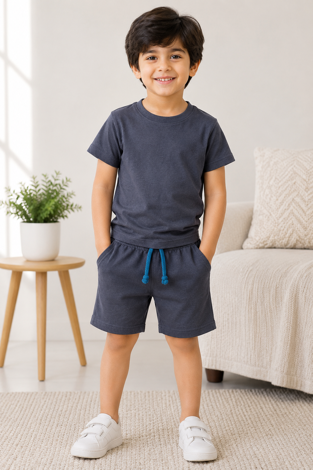 Comfort Meets Style: Everyday Kidswear 2pcs set shirt + short unisex